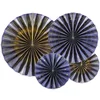 Image de PARTYDECO - 4 Decoratieve Papieren Rozetten Marineblauw en Goud 23, 32, 40 cm voor Feest