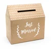 Image de PARTYDECO - Kraftkartonnen urne Just Married huisvorm 30 x 30,5 x 16,5 cm