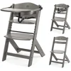 Image de Kinderkraft ENOCK - Houten Kinderstoel 3-in-1 - Hoge babystoel - Hoogte verstelbaar in 5 niveaus - 3-punts gordels - Tot 10 jaar - Bruin