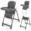 Image de Kinderkraft TULO 3-in-1 Meegroei Kinderstoel - Voor 6 Maanden tot 25 kg - Verstelbare Hoogte, Rugleuning en Voetsteun - Afneembare Tafel en 5-Puntsgordel - Grijs