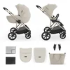 Image de Kinderkraft PRIME 3 Kinderwagen - 2-in-1 met reiswieg en zitunit grote smooth ride wielen inklapbaar met zitting - Beige