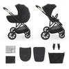 Image de Kinderkraft PRIME 3 Kinderwagen - licht slank frame memory buttons verstelbare kap en voetsteun vanaf geboorte - Zwart