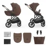 Image de Kinderkraft PRIME 3 Kinderwagen - tot 22 kg vering tegen trillingen meshpaneel voor zomer ruime tas inbegrepen - Bruin