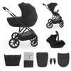 Image de Kinderkraft PRIME 3 Kinderwagen - licht slank frame eenhandig sturen inklapbaar met zitje memory buttons - Zwart
