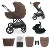 Image de Kinderkraft PRIME 3 Kinderwagen - zomerzitje met mesh-paneel MINK PRO 2 autostoeltje regenhoes muskietennet - Bruin