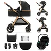 Image de Kinderkraft ESME PRO 3-in-1 Kinderwagen   Beigekleurige multifunctionele combi met reiswieg, wandelwagen en autostoel - Zwart