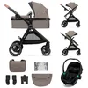 Image de Kinderkraft ESME PRO 3-in-1 Kinderwagen   Beigekleurige multifunctionele combi met reiswieg, wandelwagen en autostoel - Beige