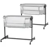 Image de Kinderkraft NESTEE UP 2 - Bijzetbed - Co-sleeper - 2w1 - Aanschuifwieg voor Baby - In Hoogte Verstelbaar Babybed - met Matras - Grijs