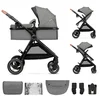 Image de Kinderkraft ESME 2-in-1 Kinderwagen   Combi Wieg & Wandelwagen   Inclusief Autostoeladapters   Grote Lekvrije Wielen   Tot 25 kg - Grijs
