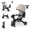 Image de Kinderkraft JAZZ 3 Driewieler   9 maanden tot 5 jaar   Inklapbaar & Lichtgewicht   360° Draaibare Click & Twist Stoel   Verstelbare Oudergreep & Zonnekap   Beige