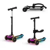 Image de Kinderkraft RAKET UP 2-in-1 Loopfiets en Driewieler Step - 3-Wiel kinderstep - vanaf 2 jaar tot 50 kg - Wielen met RGB LED's - Opvouwbaar in 2 seconden - Verstelbaar stuur - Zwart