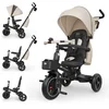 Image de Kinderkraft SPINSTEP 2 PLUS Driewieler - 9 Maanden tot 5 Jaar - 360° Draaibare Zitting, Verstelbare Kap met UPF50+, PU Wielen en 3-Punts Gordels - Beige