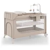 Image de Kinderkraft LEODY UP - 2-in-1 reisbedje - met verschoontafel en organizer - inklapbaar - met muziek mobiel - Beige