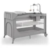 Image de Kinderkraft LEODY UP - 2-in-1 reisbedje - met verschoontafel en organizer - inklapbaar - met muziek mobiel - Grijs