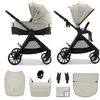 Image de Kinderkraft VESTO 2   2-in-1 kinderwagen   Self-standing   Opvouwbaar met zitting 2 richtingen   PU-leer grepen   Beige
