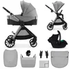 Image de Kinderkraft VESTO 2   3-in-1 kinderwagen   Memory buttons   Opvouwbaar met zitting 2 richtingen   Vering op alle wielen   Grijs
