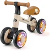 Image de Kinderkraft CUTIE FLASH - mini loopfiets - met RGB-verlichte EVA wielen - verstelbaar zadel - vierwielig ontwerp - Beige