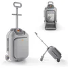 Image de Kinderkraft CABBY - Kinderkoffer - 2-in-1 met zitje - Handbagageformaat - Grijs