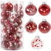 Image de Merkloos REA 30-delige kerstballenset - rood - diverse designs - breukvast kunststof