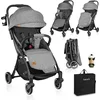 Image de Lionelo Julie One Buggy - Kinderwagen tot 22 kg - Premium - Automatisch Opvouwbaar - Rugleuning tot Ligpositie - Ventilatiepaneel - Verlengde Kap met Venster - Eco-leer Details - Inclusief Voetenzak, Bekerhouder, Muskietennet, Transporttas