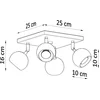 Image de Sollux Lighting Plafondlamp Oculare - 16x25x25cm - GU10 - wit - staal