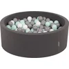 Image de KiddyMoon Ballenbak voor kinderen Rond 90x30cm - 200 kleurrijke ballen  7cm - Speelgoed baby schuim - Baby ballenbad foam - Kunststof ballen - Ballenbak ballen - Voor sensorische - Met schuimvulling - Donkergrijs: Wit Grijs Munt