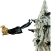 Image de Inspiruj - Kerstversiering - Clip-on Vogel - Champagnetint - Zwarte Veren - Glitter 17 cm