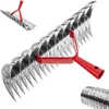 Image de KADAX Gazonbeluchter, handmatige verticuteermachine voor tuin, gazon, schuim, tuinaccessoires van metaal, snijhark, cultivator, gazonbeluchter (beide zijden, zonder handvat)