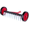 Image de KADAX Gazonventilator met wielen, tuinklauw voor gazon, tuin, mos, snijhark van metaal, handmatige verticuteermachine, tuingereedschap, gazonbeluchter, cultivator (zonder steel)