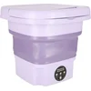 Image de Mini Draagbare Kleine Opvouwbare Reiswasser Wasmachine - Kleding & Lingerie - 11L - Paars - Ideaal voor onderweg of op de camping
