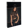 Image de Essence Lace Top with High Collar - Maat L | Noir Handmade