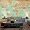 Image de Fotobehang XXL - Turquoise World Map II.