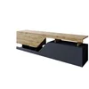 Image de Lendo Double Serie - TV Kast - 160 cm - Grafiet en Eiken - Zonder Handgrepen