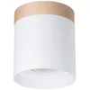 Image de Sollux Lighting Plafondlamp Rif - 14x12x12cm - GU10 - wit/natuurlijk hout - hout/aluminium
