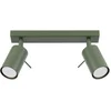 Image de Sollux Lighting Plafondlamp Ring - 17x30x6cm - GU10 - olijfgroen - staal