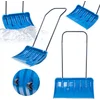 Image de KADAX Sneeuwschuiver met aluminium profielrand, brede sneeuwschep met wielen, schep met metalen handgreep, sneeuwschep met kunststof blad, sneeuwruimer (blauw)