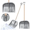 Image de KADAX Sneeuwschep met ergonomische handgreep, bladbreedte: 49 cm, kunststof blad, sneeuwschuiver, ideale sneeuwschep voor kleine en grote sneeuwsneeuwsneeuwruimers, stabiel (houten steel, zilver)