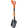 Image de KADAX Spade voor pioniers, tuinspade met D-greep, tuinschep, schep met metalen steel, grafschep, grafschep voor tuin, tuinspade (86 cm, zwart/oranje)
