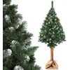 Image de KADAX Kunstkerstboom op een stam 180 cm, dennenboom Ø ca. 80 cm met sneeuw bedekte punten, 25 takken en 9 boomkronen, kerstboom van PVC met standaard (diamantdromen 180 cm)