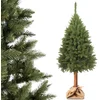 Image de KADAX Kunstkerstboom, 220 cm, dennenboom met natuurlijke stam en met sneeuw bedekte punten, kerstboom van pvc, met stevige standaard, kerstdecoratie (Carla, 220 cm)