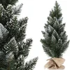 Image de KADAX Kleine kunstkerstboom 60 cm, decoratieve dennenboom, met sneeuw bedekte grenen van PVC plastic, kerstboom, incl. standaard en jute zak (Anna 60 cm)