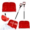 Image de KADAX Professionele sneeuwschop, 53 x 135 cm sneeuwruimer met antislipgreep, sneeuwschuiver met kunststof blad en aluminium rand, sneeuwschuif (rood)