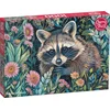Image de Raccoon in Flowers Puzzel 1000 Stukjes