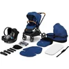 Image de Lionelo Mika 3 in 1 - Kinderwagen - Waterdichte dak XXL met UPF 50+ filter - en rijke set accessoires  muggennet, voetenzak, regenhoes, schouderriem en universele adapters voor de wieg en autostoel - Set: wandelwagen, wieg, autostoel