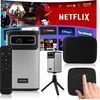 Image de Overmax Multipic 8.1 Tragbarer 4K Beamer - kabellos mit Android 9.0 - Auto-Fokus und Keystone-Korrektur - 2,5 Stunden Akku - 5000 Lumen Helligkeit - Dual-Band WiFi und Bluetooth 5.0 - ideal für Heimkino und Outdoor