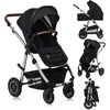 Image de Lionelo Amber 2 in 1 Combi Kinderwagen met Reiswieg & Wandelwagen   Vanaf Geboorte tot 22 kg   Luchtbanden, Volledige Vering, Omkeerbaar Zitje   Accessoires: Luiertas, Klamboe, Regenhoes, Verschoonmatje