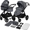 Image de Lionelo Layla Kinderwagen 2in1 - XXL SET - Veelzijdig en jaarrond - Grote wielen - Bediening met een hand - Voor alle soorten terrein - Accessoireset