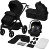 Image de Lionelo Layla - Kinderwagen 3in1 - XXL SET - incl. i-Size autostoel - Veelzijdig en jaarrond - Grote wielen - Bediening met een hand - Voor alle soorten terrein - Accessoireset