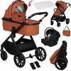 Image de Lionelo Layla - Kinderwagen 3in1 - XXL SET - incl. i-Size autostoel - Veelzijdig en jaarrond - Grote wielen - Bediening met een hand - Voor alle soorten terrein - Accessoireset