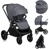 Image de Lionelo Mika Plus - Kinderwagen 2in1 - XXL SET - Veelzijdig en jaarrond - Grote wielen - tot 22kg - Bediening met een hand - Voor alle soorten terrein - Accessoireset